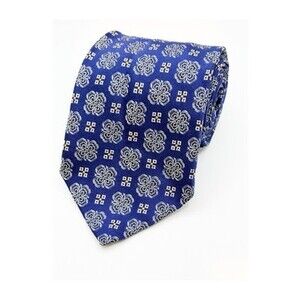 Ermenegildo Zegna Tie Silk Italy Blue Floral Luxury Preppy Designer Flowers